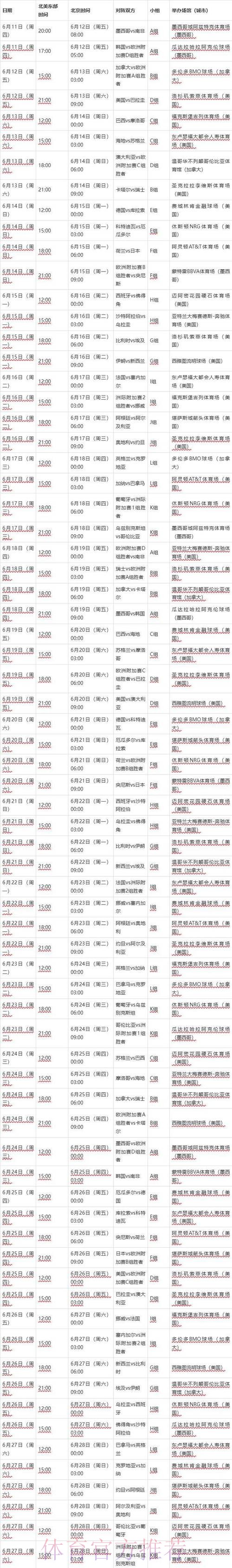 世界杯比赛时间靠谱吗